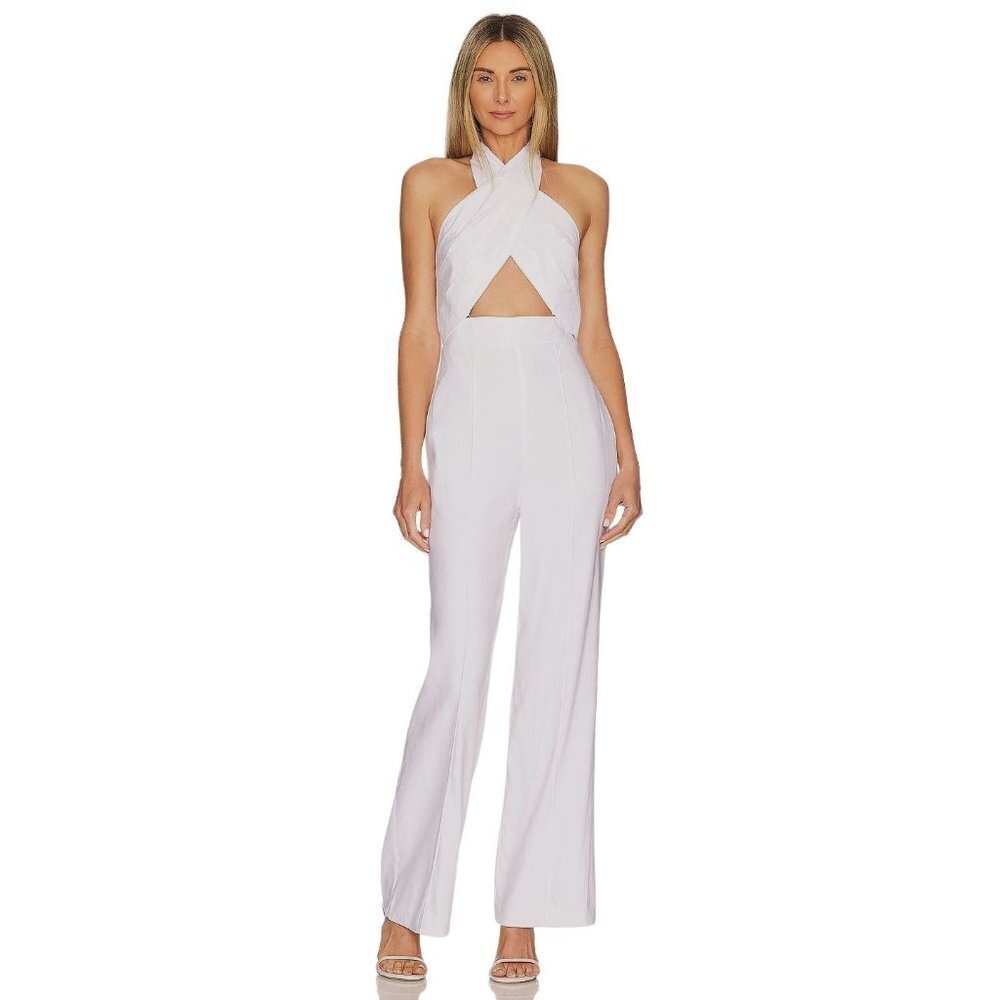 Milly Eda Linen Jumpsuit in White 2 New Womens Dressy Outfit - Picture 3 of 12